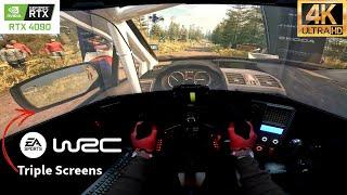 Driving the Subaru WRX STI Through the Finnish Wilderness | EA Sports WRC Gameplay Triple Screens!