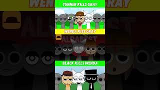 tunner's reaction when  TUNNER KILLS GRAY!  #sprunki #incredibox #gray#wenda