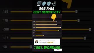 Free Fire 8gb Ram Best Sensitivity Setting ️|  200 Sensitivity  Best Setting 2024 In Free Fire