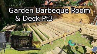 Garden Barbeque Room & Deck build Pt3 - Posts, A few joists, Concrete formwork & not much more