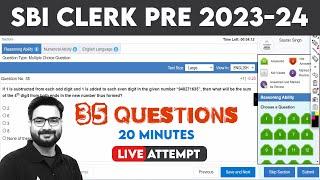 35 Questions in 20 Minutes | SBI Clerk Prelims Live Mock Attempt by Saurav Sir