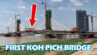 [4K] First Khmer Modern Architecture Koh Pich-Koh Norea Bridge Phnom Penh 2023 #kohpichbridge #pp