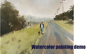 watercolor painting demo