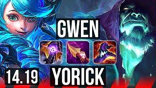 GWEN vs YORICK (TOP) | Godlike, 500+ games | EUW Master | 14.19