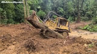 Excellent!! Clearing Forest CAT D6R XL Bulldozer Operator Opens a Road on a Forest