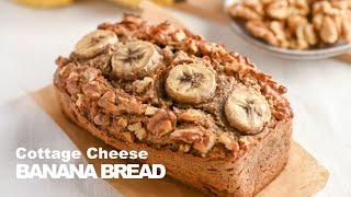 MOIST Cottage Cheese Banana Bread | high protein, low calorie and super easy