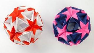 How to make Kusudama origami | Kusudama ball with stars  | Origami kusudama