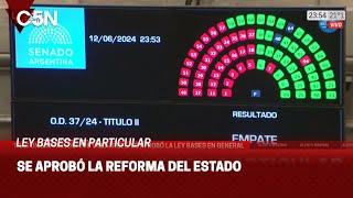 LEY BASES en PARTICULAR: se APROBÓ la REFORMA del ESTADO