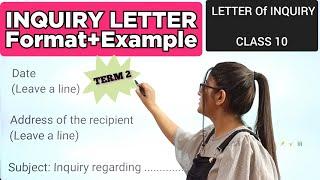 Inquiry letter|Inquiry letter class 10|Inquiry letter class 10 term 2|Inquiry letter format