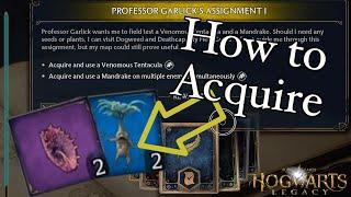 how to acquire and use a venomous tentacula / mandrake in Hogwarts Legacy