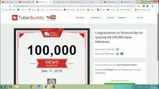 Tube Buddy Milestone Certificate  Download Extension