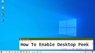 How To Enable Desktop Peek