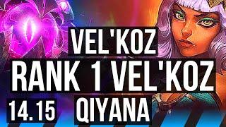 VEL'KOZ vs QIYANA (MID) | Rank 1 Vel'Koz, 5/1/5, 800+ games | TR Challenger | 14.15