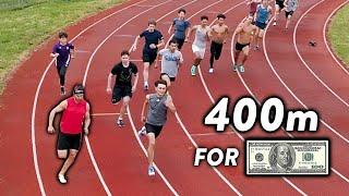 CRAZY 400m Race vs Subscribers, Winner Gets $100 Cash!