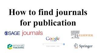 How to find journals for publication