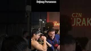 CHEF BURAK OZDEMIR A.K.A CZN BURAK MAEN PANCO SAMA CEWE BEROTOT |CZN BURAK DEFEATED BY MUSCLE WOMAN