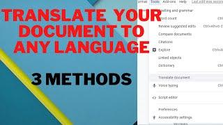 Translate a pdf or word file to any language | 3 Methods