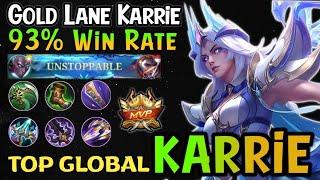 Karrie Best Build For 2024!! 93% Win Rate - Build Top Global Karrie - Mobile Legends