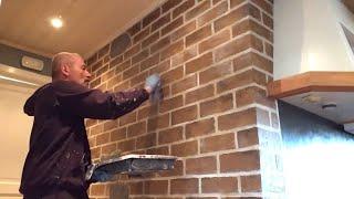 DIY Faux Brick Wall - Most realistic (Complete tutorial) #fauxbrick