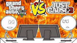 GTA V GAMERS VS JUST CAUSE 3 GAMERS | PARODY |