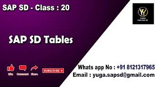 SAP SD- Class 20: SAP SD Tables || Your's Yuga SAP SD