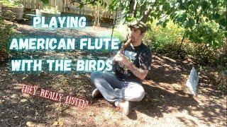 Playing Native American Flute With The Birds