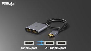 DisplayPort Splitter 1 in 2 out 4K, DP PC Extended with 2 DisplayPort Monitors (for Windows only)