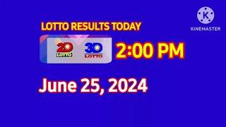 LOTTO Result Today 2PM draw June 25, 2024 2D 3D PCSO#Lotto