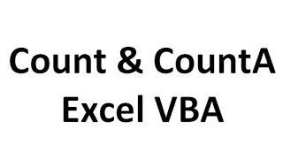 Count and CountA in VBA Excel