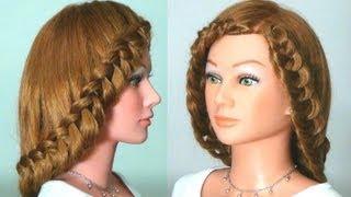 Прическа с плетением на длинные волосы. Braided hairstyle tutorial