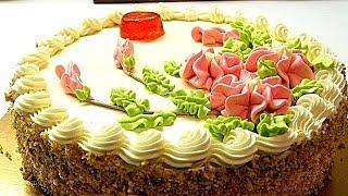 Советский "Бисквитно-кремовый" торт.Рецепт сливочного крема/Sponge Cream Cake