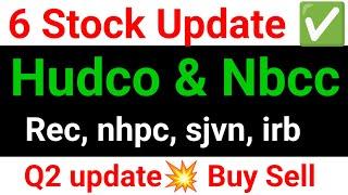 nhpc share rec share irb infra share  sjvn share nbcc share news today hudco share