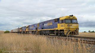 6MP4 Pacific National TOLL Container Train With Three Diesel Locomotives (12/4/2024) - PoathTV