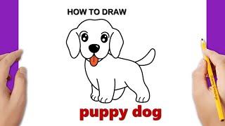 How to Draw a Puppy Easy | Sherry Drawings