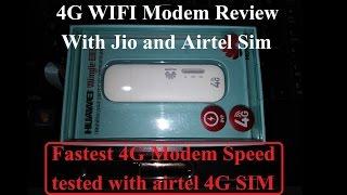 4G WIFI modem huawei wingle E8372 review with jio and airtel 4g speed