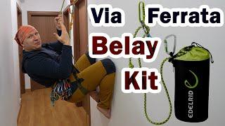 Edelrid Via Ferrata Belay Kit - Via Ferrata aid with a Rope Rescue 3:1 System - Petzl Mini/Rollnlock