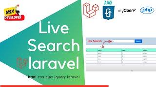 Laravel 9 Live search using Jquery AJAX| php | ajax| laravel_10| laravel bangla tutorial