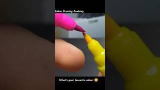 DOMS Brush Pen Calligraphy || Brush Pen Rainbow with 3in1 Colours || Salma Drawing Academy #shorts