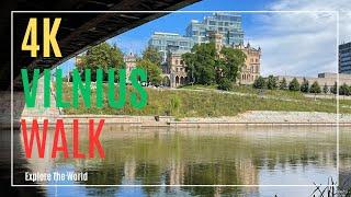 【4K】 Lithuania Vilnius Walk  - White Bridge to Žirmūnai Bridge with Capitions