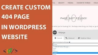 How to Create Custom 404 Error Page in WordPress | Replace any Page With 404 Page