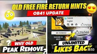 WHY OLD PEAK REMOVED ? OB41 UPDATE| OLD FREE FIRE RETURN HINTS