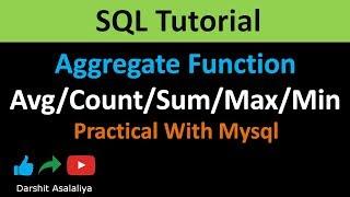 SQL Aggregate Function (Avg / Min / Max / Sum / Count) Practical With Mysql