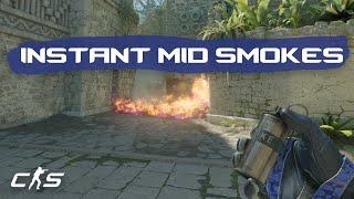 CS2 Ancient - All INSTANT MID Smokes from CT SPAWN!