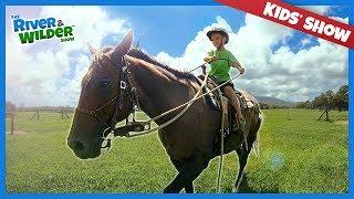 FIRST TIME! Little kids ride BIG horses in Hawaii | Family fun