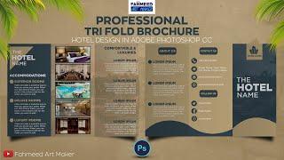 Hotel Professional Tri Fold Brochure Design In Adobe Photoshop CC