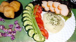 Обедаю вовремя.../Пюре, копчёная куриная грудка, овощи и ️ с /АСМР итинг/ASMR eating