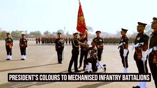 Indian Army Chief Presents President's Colours to four battalions of the Mechanised Infantry