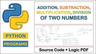 Python program to addition subtraction multiplication and division of two numbers