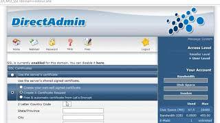 How to install an SSL certificate in DirectAdmin?