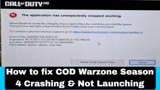 How to fix COD Warzone Season 4 Crashing & Not Launching